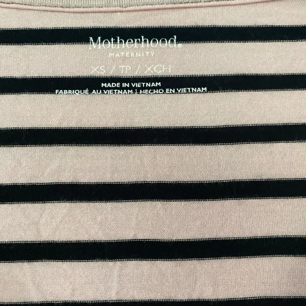 Motherhood Maternity Pink and Black Striped Top